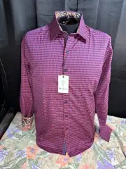 Robert Graham DOGWOOD Multicolored Egyptian Cotton Geometric Shirt - Sz. L - NWT