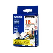 Brother TZ-242 18mm (Red on White) Tape