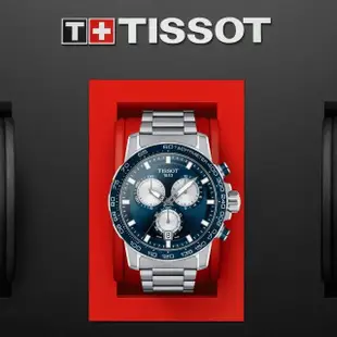 【TISSOT 天梭 官方授權】SUPERSPORT 時尚三眼計時腕錶 母親節 禮物(T1256171104100)