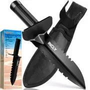 Metal Detector Shovel, Heavy Duty Double Serrated Edge Digger, Detecting Digg...