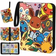 Pokemon Cards Binder 400 Sport PU Leather Album Book Cartoon Anime Trading Card Game EX GX Collectors Folder Holder 4 Pockets 50 Pages Storage