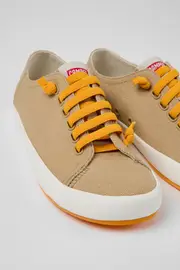 Peu Rambla Beige textile sneakers for women