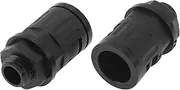 X AUTOHAUX M12x1.5 Cable Glands 13mm / 0.51" Bellows Quick Connector Straight PA6 Nylon Black 2 Pcs