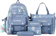 [YGYCF] Cute Backpack 4Pcs Set for Student with Kawaii Accessories - School Bags for Teen Girls Bookbag Back to School Supplies