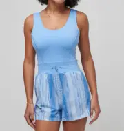 New New Travis Mathew DAWN GLOW TECH WOVEN ROMPER in Cornflower Blue Size Small