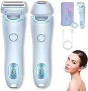 Proustore Razor, 2025 Upgraded Proustore Glide Pro 3.0 Razor for Women, 2 in 1 Dual Head Wet & Dry, for Arm Leg Underarm Bikini Area (Blue)