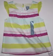 baby Gap NWT Girl 4T Striped Cotton Flutter Top
