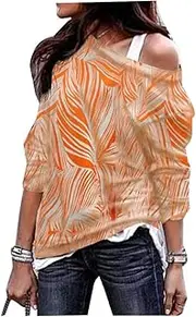 [Vssjavun] Women's Zig Zag Sweater Long Sleeve Chevron Pattern Knitted Shirts Tops