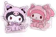 GOUYORQU 2 Pieces Cute Pen Holder，Kawaii Mini Clear Acrylic Pencil Holder，My Melody and Kuromi Desktop Organizer Stationery Storage Holder for Kids Girls，Easy Assembly Anime Pencil Cup Desk Decor