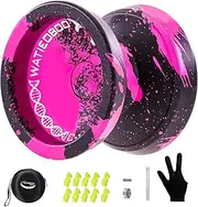 [WATIEOBOO] Yoyo Professional Responsive Yoyo for Kids 8-12 Unresponsive Yoyo for Adults Beginner Friendly Fingerspin Trick Pro Yoyos with Yoyo Accessories (Black Pink)