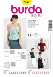 Burda Sewing Pattern 7088 - Misses Bustier Top Sizes: 6-22 E 32-48