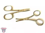2-PCS Mustache scissors , Nose Ear Hair Remover Scissor Curved safety probe