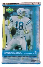 1 PACK 2000 UPPER DECK HOBBY FOOTBALL FROM FACTORY SEAL BOX TOM BRADY RC YEAR