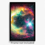 Pixel Art Poster - Vibrating Nebula (8 Bit Psychedelic Trippy Video Game Print)