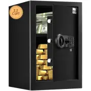 Safe Box 2.2 Cuft Fireproof Waterproof Home Safe, Keypad Large Lock Box Cabin...