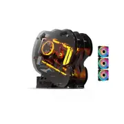 Dragon M.Star Open-Frame Mid-Tower Micro-ATX/Mini-ITX Gaming Case - Tempered ...