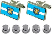 [Select Gifts] Shirt Dress Studs Rezekne City Latvia Flag Cufflinks