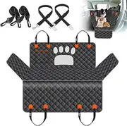 Dog Car Seat Cover-Dog Hammock for Back Seat Pet Seat Cover with Mesh Window Back Seat Extender for Dogs Waterproof Cargo Cover Pet Trunk Mat Large Pet Car Mats for SUV/Trucks/Cars