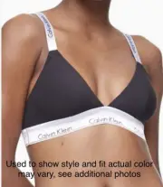 Calvin Klein Women Modern Cotton Unlined Triangle Crossback Bralette, Black, L