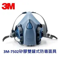 在飛比找蝦皮購物優惠-附發票 3M 7502半面雙罐式防毒面具 美國製造 矽膠防毒