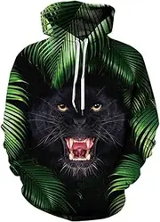 [GOODLUKE] Sweater for Couples Men and Women Loose Pullovers Printing Hooded Tops Casual Coats Home wear
