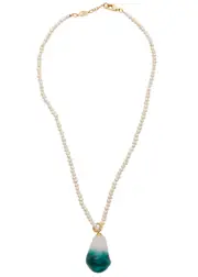 Sandralexandra XL Glass Baroque Beaded Pearl Necklace - Aqua ONE SIZE