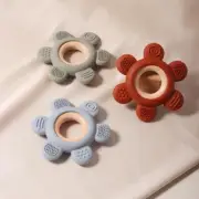Hot Sale Baby Wooden Teether Flower Silicone Teether Food Grade Safe Teether