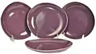 DIANE VON FURSTENBERG DVF Home Pebblestone Eggplant Dessert Plate Set/4 New