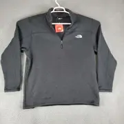 The North Face Mens Leo Quarter Zip Fleece Pullover Knit Sweater Size XXL Black