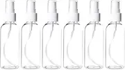MYOC Transparent PET Empty Spray Bottle Refillable Reusable Portable Cosmetic Mist Bottle for Face & Hair Spray, Sanitizer, Oil, DIYs, Travel bottle, Light Mist Spray Bottle - 100 ml/3.3 Oz(Pack of 6)