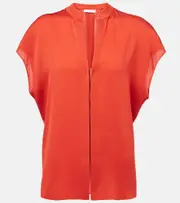 [Vince] Vince Silk-blend blouse AU 12 red