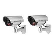 2PCS Power Dummy Fake Security CCTV Camera Flash LED Light Outdoor Surveillance