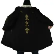 Manji Yakuza Fleece Hooded Cloak Coat | Unique & Stylish Fantasy Apparel 2024