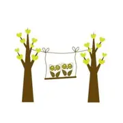 Brown & Green Owls swinging AW9018