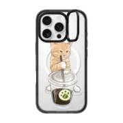 iPhone 16 Pro Impact Ring Stand Case MagSafe Compatible coffee catto