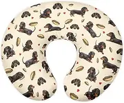 Wanzuoeng Dachshund Print Breastfeeding Pillow Cover Cute Baby Nursing Pillow Cover for Newborn Girl Breastfeeding Slipcover Soft Breathable Nursery Feeding Pillowcase