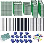 100pcs Double Sided PCB Board Kit, Include 30pcs Prototype Boards for DIY Soldering and Electronic Project Compatible with Arduino Kits, 30 Pcs 40 Pin 2.54mm Male and Female Header Connector
