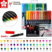 48 Brilliant Colours! SAKURA Koi Artists Watercolour Brush Pens Markers Gift Box