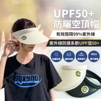 在飛比找PChome24h購物優惠-寬大帽檐防曬抗UV50+空頂遮陽帽(帽子 遮陽帽 空頂帽 抗