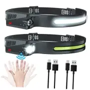 LED Headlamps Rechargeable, Bright Headlamp Flashlight, Wide Beam, Motion 2