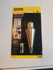 Stanley 47-973 8-Ounce Solid Brass Plumb Bob W/Extra Tip NEW