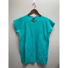 80s Women's Bantam Teal Blank Shirt Top USA Made Women L Large