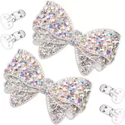 Sparkly Rhinestone Bow Cute Rhinestone Shoe Clips Fashionable Shoe Decorations C
