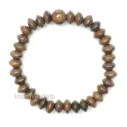 Exotic Johar Saucer-shape Wood 33-bead Elastic String 6 mm Prayer Bead Bracelet