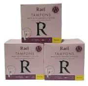 Rael • ORGANIC COTTON • Regular COMPACT TAMPONS ( 18 × 3 ) 54 COUNTS