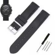 Rubber Watch Strap For Mission MoonShine OMEGA X SWATCH SPEEDMASTER Moonswatch