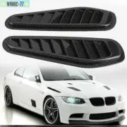 2Pcs Universal Carbon Fiber Car Hood Bonnet Vent Air Flow Intake Scoop Fender