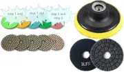 3" Dry POLISHING Pad 6 Step + Finishing Buffer + backer marble ceramic granite