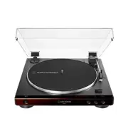 Audio-Technica At-LP60X-BW Fully Automatic Belt-Drive Stereo Turntable, Brown/Bl