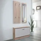 Hallway Furniture Set Mirror Coat Rack Shoe Cabinet Bench Storage Rack Organiser